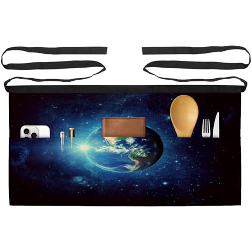 Tablier court de chef pour cuisine et pâtisserie lot de 3 imprimé ciel étoilé