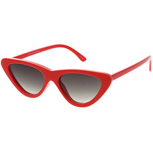 Image of zeroUV Women's Small Thick Neutral Colored Flat Lens Cat Eye Sunglasses 51mm