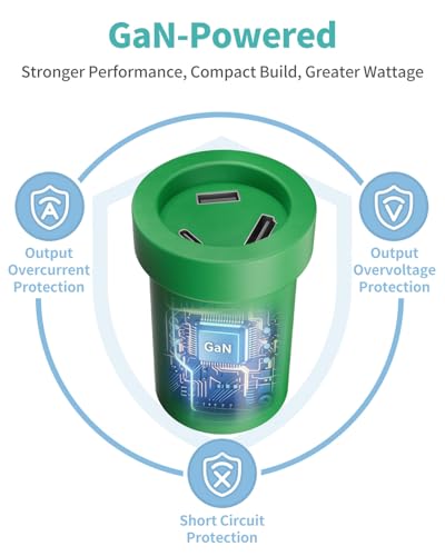 Image of POWKONG Switch 2 Charger Dock Portable Compatible with Nintendo Switch 2 /1 /OLED /Lite, 60W GaN Charging Dock&Hub, Docking Station for TV with 4K 60Hz HDMI /USB-C PD Fast Charging /USB 2.0-Green