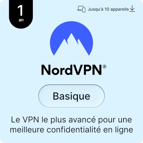 NordVPN Basique, 1 An, 10 Appareils...