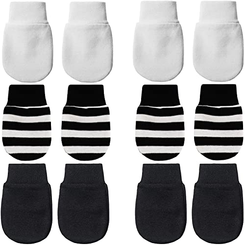 Image of 4 Pairs Newborn Baby Mittens Infant Toddler Gloves No Scratch Mittens Cotton Gloves for 0-6 Months Baby Boys Girls