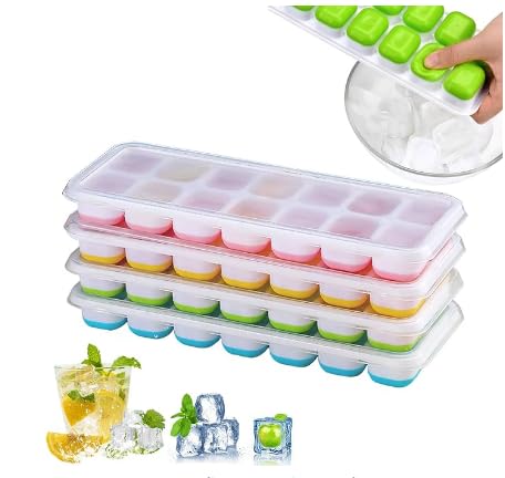 Hielos Molde Silicona, Moldes Para Hielo, Silicona Cuadrada Con Tapa