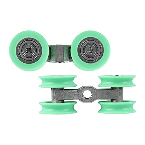 Fafeicy ruedas pequeñas en U de acero inoxidable para repuesto de puertas de ducha y herrajes de puertas plegables miniatura 4