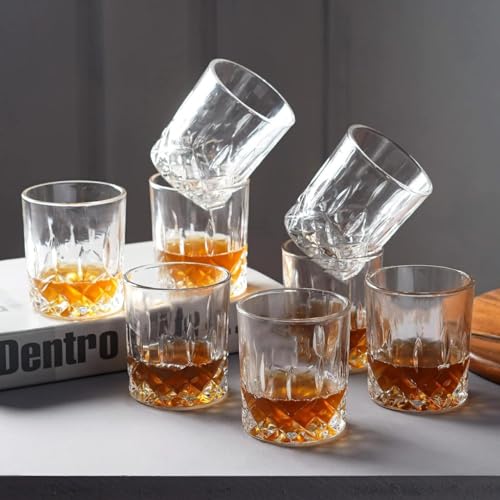 Image of Premium 250 ML Water & Juice Drinking Glasses Set of 6 Vintage Glassware Set for Juice, Cocktail, Mocktail,Whisky All Beverages Everyday Uses for Gift (6, MT-03)