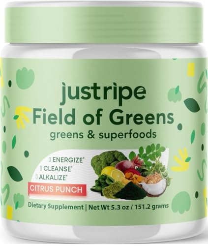 Field of Greens Superfood Powder with Organic Spirulina, Chlorella, Beet Root Powder - Bacillus Coagulans Probiotic, A Plant-Based Mix Supporting Gut Health, Immunity, Bloom into Health, 28 Scoops (1)