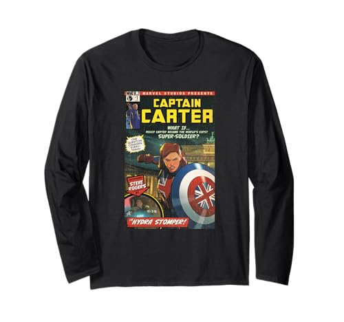 T-shirt Captain Carter Marvel manches longues haut coton vêtement imprimé comic cover What If