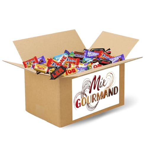 MIX GOURMAND | 500 Bonbons au Chocolat Individuels : Mars, Snickers, Bounty, Twix, Milka, Daim, Toblerone | Coffret Gourmand de 3,85 kg à Partager en Entreprise, Association ou Événement