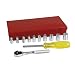 Urrea 47110 1/4-Inch Drive Chrome Socket Set with Metal Box