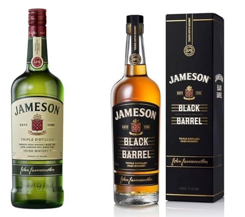 Jameson Black Barrel Whiskey Irlandés, 700 ml & Original Whiskey Irlandés, 1 L