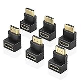 ELUTENG HDMI Adapter 90 Degree(6 Pack) 4K Male to Female HDMI Connector 270 Degree Extender Right...