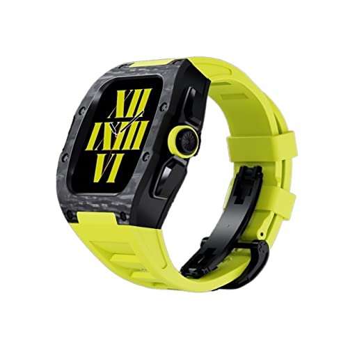 Étui de luxe pour iWatch série 6 5 4 SE 44 MM en carbone véritable pour montre connectée