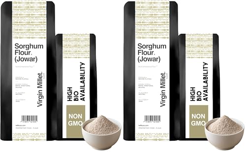 Image of TWF Virgin Sorghum Flour | 1 kg | Gluten-Free | Jowar Flour | Stone-Ground Jowar Atta | Jwari | Juwar | Jwar | Solam | Jonna | Joar | 100% Natural Millet Flour for Puffed Soft Rotis, Bhakris & Baking | Unadulterated & Nutrient-Rich
