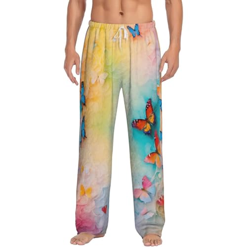 Pantalon de pyjama pour homme polaire contre le froid avec poches douces