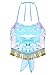 Lpdshaa Women's Sparkly Sequin Tassel Crop Top Bandage Belly Dance Bra Festival Rave Halter Top Sky Blue One Size