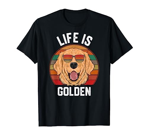 Vintage Life Is Golden Tee Golden Retriever Regalos Divertido Perro Camiseta