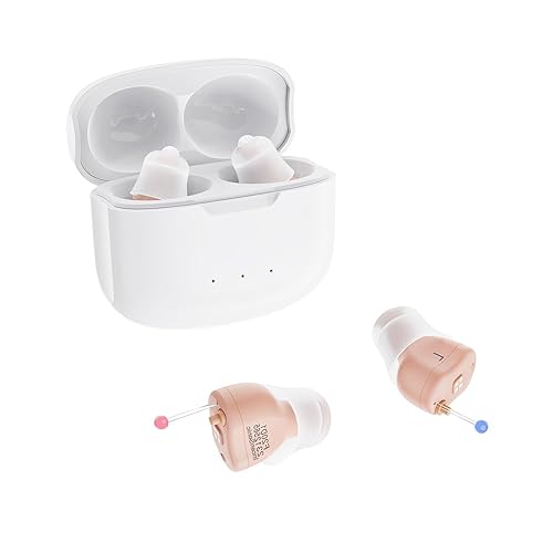 Audífonos recargables con cancelación de ruido para personas mayores, amplificadores auditivos invisibles de 16 canales con caja de carga