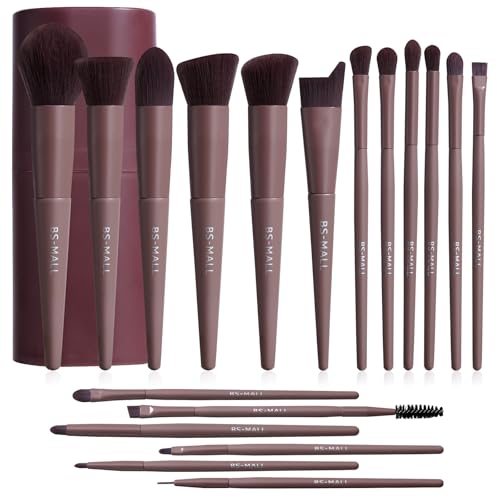 BS-MALL Makeup Brush Set 18 Pcs Premium Synthetic Foundation Powder Concealers Eye shadows Blush...