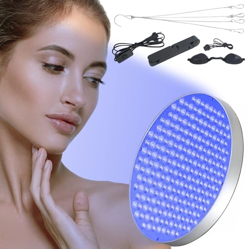 Solarium Para el Hogar,460NM Lámpara de Bronceado,50W Luz Azul Completa Luz Bronceada Solarium para Uso Hogar Cara Y Cuerpo,Facial Bronceado Solarium Con Soporte De Mesa