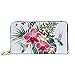 Produktbild JHGFG Mode Handtasche Reißverschluss Brieftasche Schöne Blumen Exotische Kolibris Telefon Kupplung Geldbörse Abendkupplung Blockieren Leder Brieftasche Multi Card Organizer