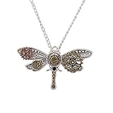 Ailiessy Dragonfly Steampunk Necklace Choker Punk Gothic Steam Gear Dragon Fly Pendant Necklace for Women Halloween Jewelry Gifts