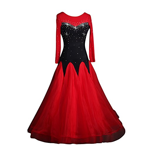 YC WELL Ballroom Dance Dress Modern Waltz Tango Smooth Ballroom Dance Costumes(L)