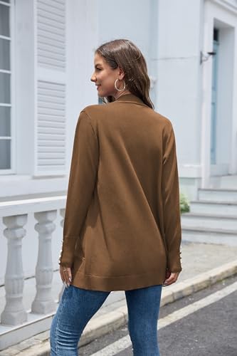 Image of VIISHOW Women Cardigan Sweater Lightweight Open Front Long Sleeve Soft Fine Knit Casual Trendy Kimono Cardigans with Pockets