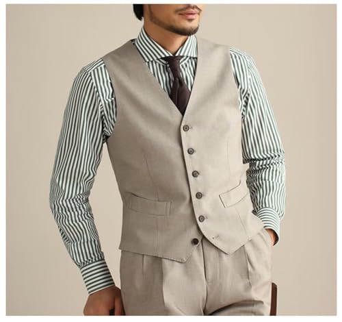Men's V Neck Suit Vest Casual Business Formal Slim Fit Dress Waistcoat Wedding Business Prom3