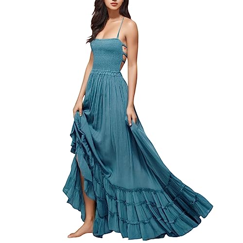 Robe longue fleurie été 2026 fluide et dos nu parfaite pour la plage