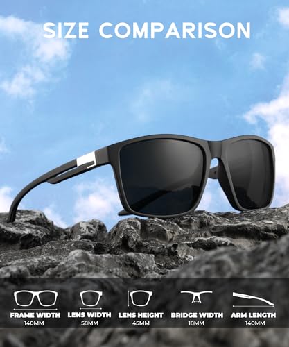 Image of KALIYADI Mens-Sunglasses Polarized-Sunglasses-Men: Polarized Sun Glasses With UV400 Protection for Driving Fishing