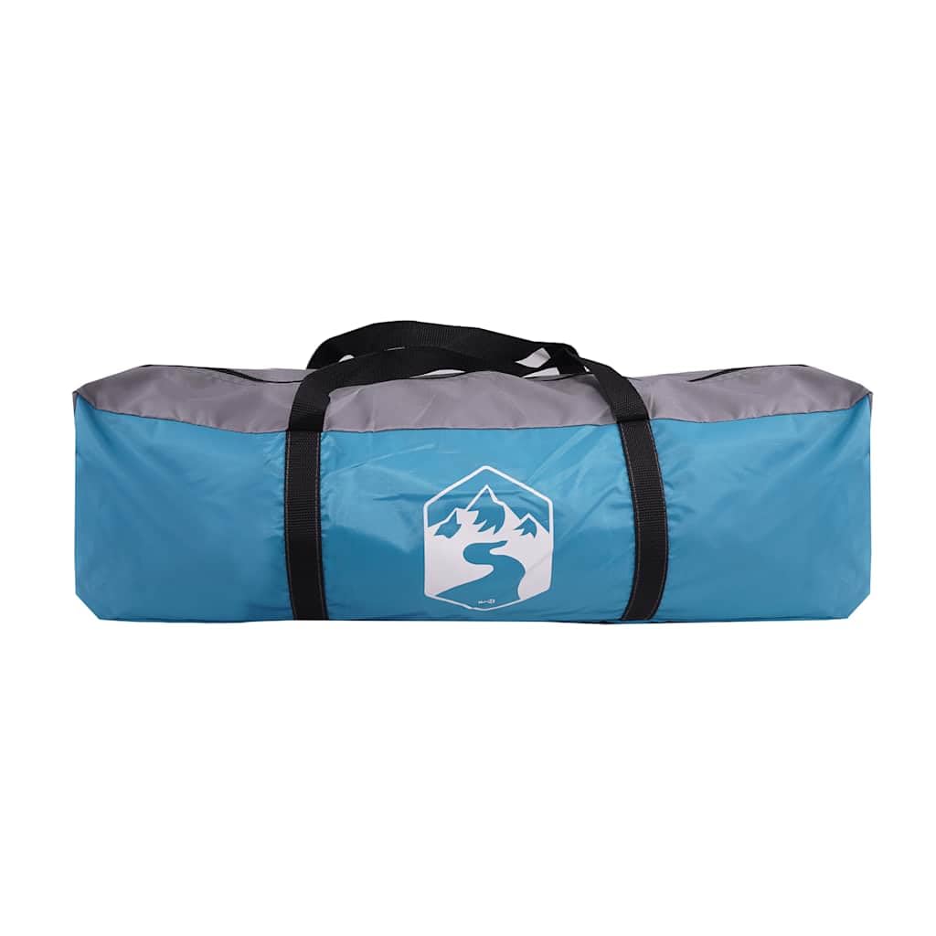 Tarp niebieska plandeka kempingowa TAFT z powłoką PU i oczkami, uniwersalna jako zadaszenie namiotu, plandeka podłogowa do trekkingu i aktywności na świeżym powietrzu, 460 x 305 x 210 cm