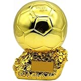 樹脂サッカーボールホイールトロフィーゴールドメッキゴールドサッカーベストプレーヤーアワードアワードファンホームデコレーションディスプレイ装飾品20 cm [並行輸入品]