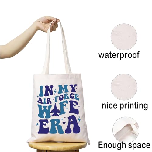Bolso tote orgullosa esposa de la Fuerza Aérea, regalo para esposa militar o del ejército miniatura 5