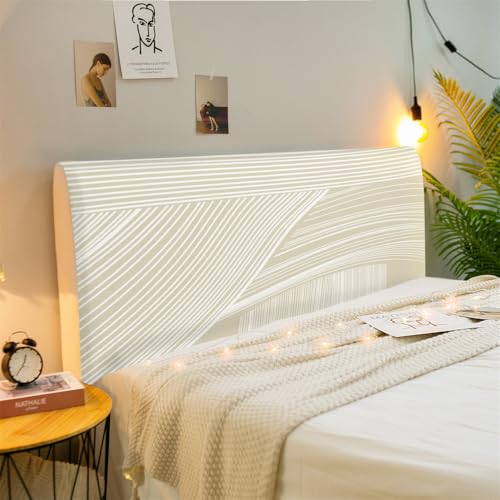 Hearda Semplice Copri Testata Letto Matrimoniale, Fodera per Testiera Letto Elasticizzata Lavabile Copri Testiera Letto all-Inclusive per Testiera Camera da Letto e Albergo (180cm,Linee