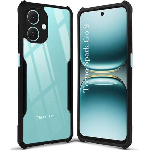 Image of Jkobi Back Cover Case for Tecno Spark Go 2 (Shockproof with Polycarbonate Clear Panel | Professional Black)