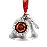 Bandera de Canadá con la bandera canadiense de la llama de Navidad, cascabeles de Navidad, adorno colgante de campana de Navidad, decoración de fiesta