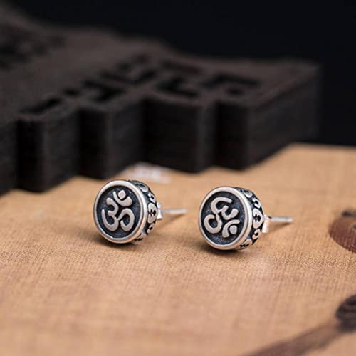 Boucles d'oreilles en Argent S925 rétro thaïlandais au fini vintage ciselé
