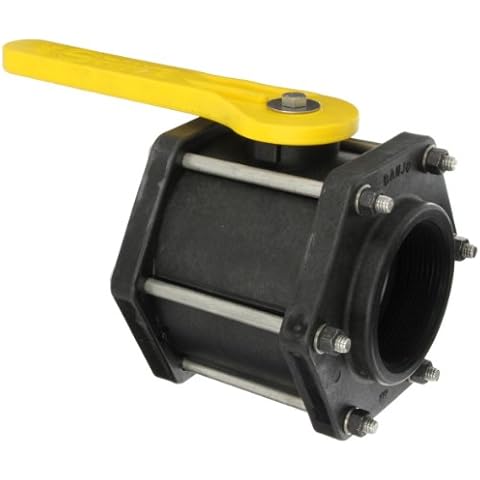 Banjo V300FP Polypropylene Ball Valve, Three Piece, Full Port, 3" NPT Female Cover