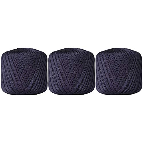 Image of ThreadArt 100% Cotton Crochet Thread Size 10, 3 Ball Pack, Navy 38 | Soft pure cotton crochet thread for lace, doilies, amigurumi and crafts. Smooth finish with crisp stitch definition.