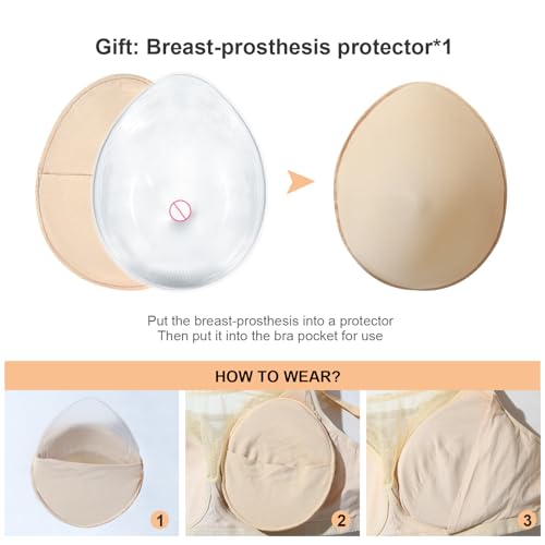 ONEFENG Waterdrop Silicone Breast Forms Mastectomy Prosthesis for Swimming Concave Bra Pad Breast Ehancers One Piece