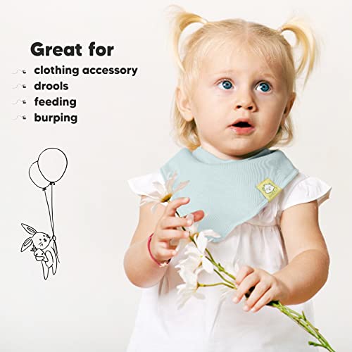 Baby Bandana Drool Bibs For Girls - Super Absorbent Organic Cotton Bandana Bibs - Baby Drool Bib - Teething Bibs - Handkerchief Bibs For Infant, Toddler - 8-Pack Bib Set - Bib Girl (Muted Pastel) #TOP4