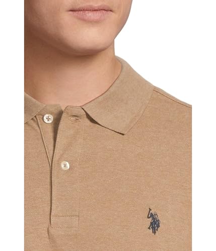 Image of U.S. POLO ASSN. Men Cotton Regular Fit Solid Polo With Small Pony | Two-Button Closure Pique Polo Shirt, Summer Fashion Golf Shirt