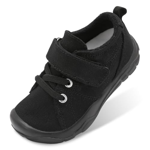 BARERUN Kids Canvas Shoes Running Shoes for Girls Boys Wide Toe Box Barefoot Toddler Sneakers Girls Boys School Shoes Non-Slip Toddler Tennis Shoes