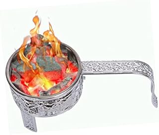 RMAN® Shisha Charcoal Basket Stainless Steel Charcoal Container for Shisha & Grill Charcoal Basket Charcoal Baskets with Safety Handle Shisha Accessories Silver