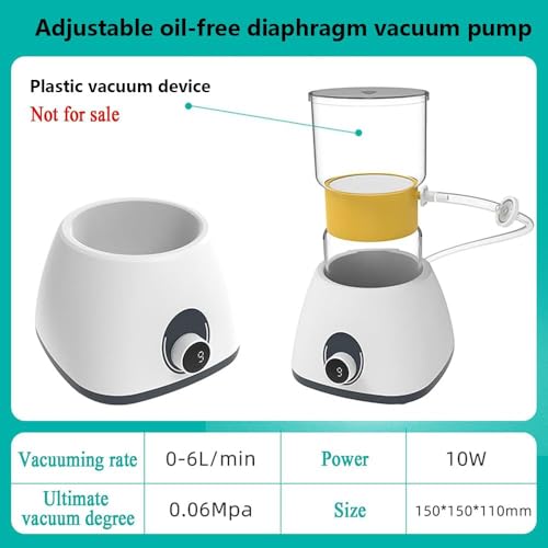 Membran-Vakuumpumpe, ölfrei, 9 Geschwindigkeitseinstellung, 6L/Min Pumpleistung, ideal für Vakuumfiltration, Lösungsmittelfiltration, Vakuumdestillation