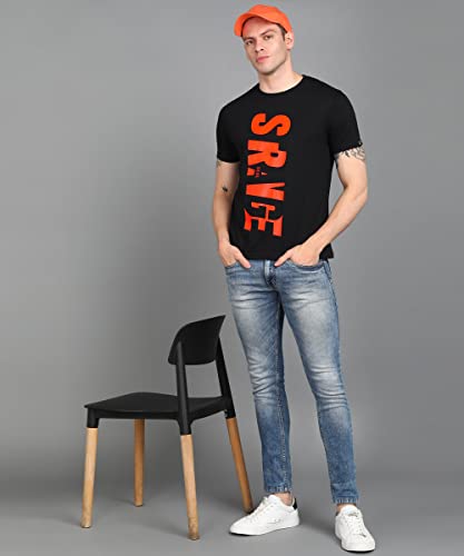 Image of Urbano Fashion Men's Graphic Printed Round Neck Half Sleeve Slim Fit Cotton T-Shirt