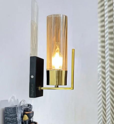 Image of BrightLyt Wall Light for Living Room, Modern Wall Lamps for Bedroom, Wall Lights for Home Decoration, Bedside Wall Lamp, Hotels and Restaurants (Pack of 1) (Luster)