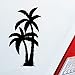 Adesivo per auto, colore a scelta, palme, spiaggia, cocco, pianta ca. 5 adesivi da 10 cm.
