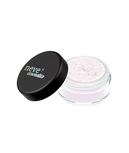 Neve Cosmetics Ombretto vegano in polvere libera 100% minerale Aurora Boreale Bianco Glitterato con riflessi rosa fucsia Vegan 2 gr