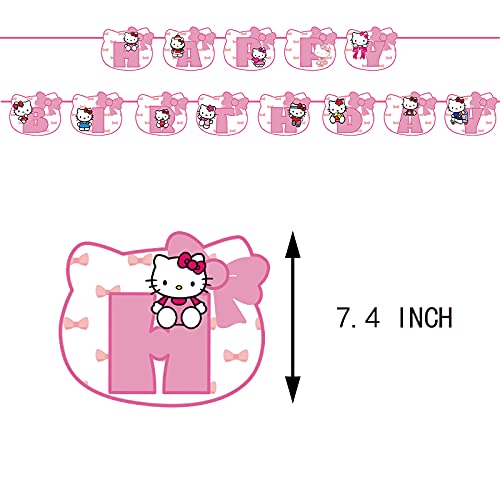 Kawaii Kitty Birthday Decorations，Kitty Cat Birthday Party Supplies-Include Birthday Banner Cake Toppers Balloons,Kitty Theme Birthday Party Decorations (Bd-Kitty) #TOP2