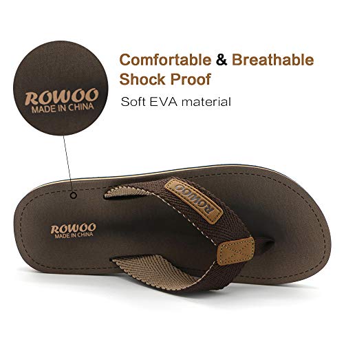 Men's Flip Flops - Textile Summer Beach Outdoor Flat Thong Slipper Sandals3